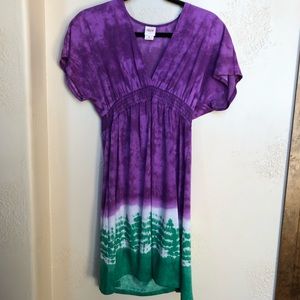 Mossimo Purple Tie-Dyed Dress